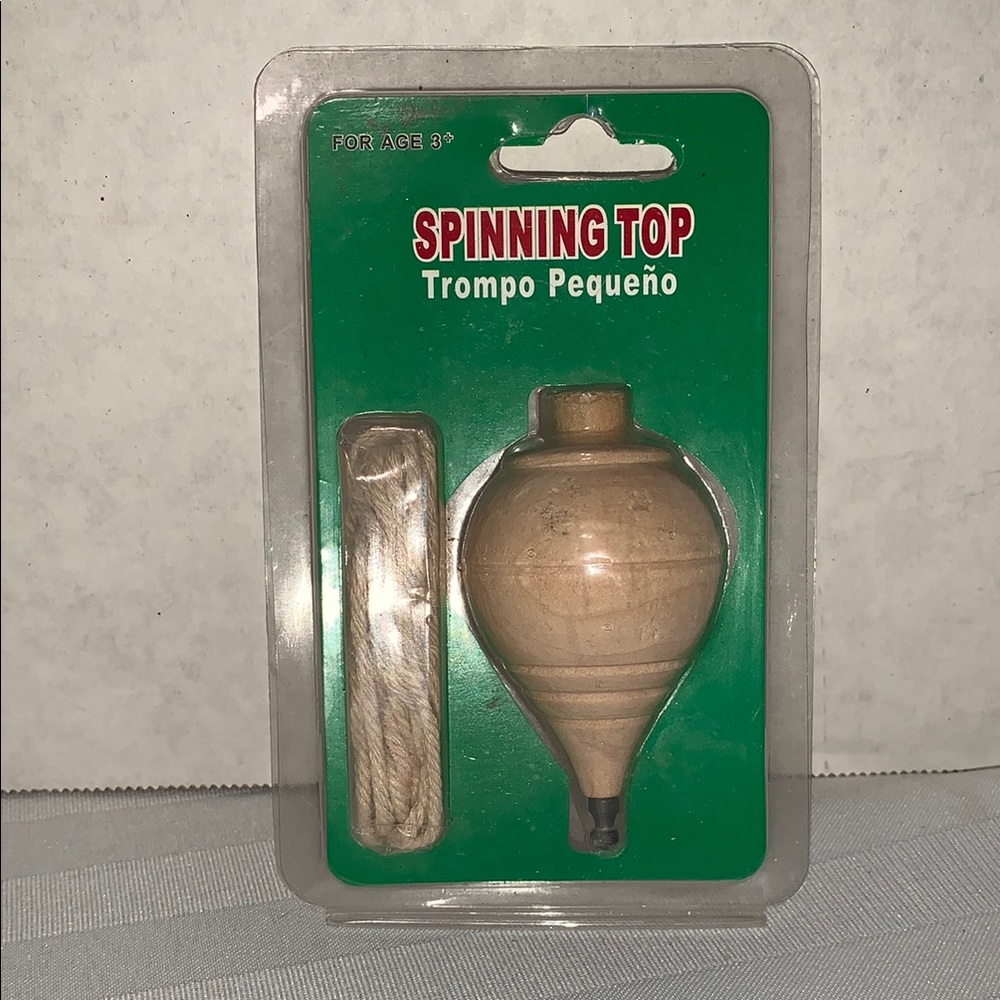 Wooden Spinning Top with String